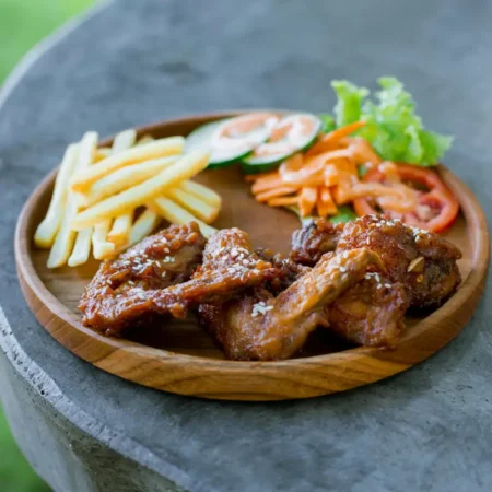 4 Pcs BBQ Wings (Comes with Fries)