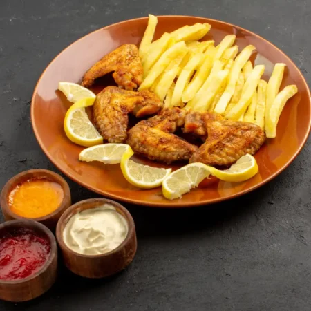 4 Pcs Hot Wings (Comes with Fries)